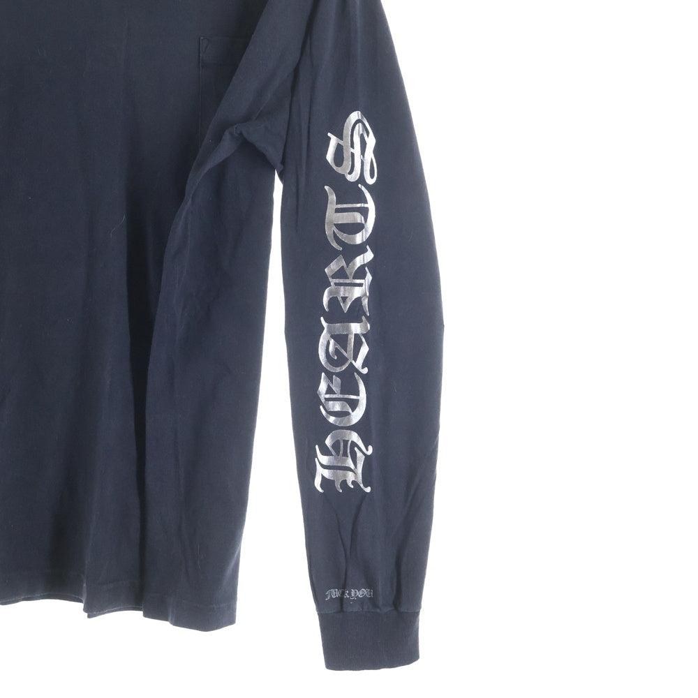 CHROME HEARTS(クロムハーツ) OLD オールド メタリックプリント ロングスリーブ クルーネック長袖Tシャツカットソー ブラック