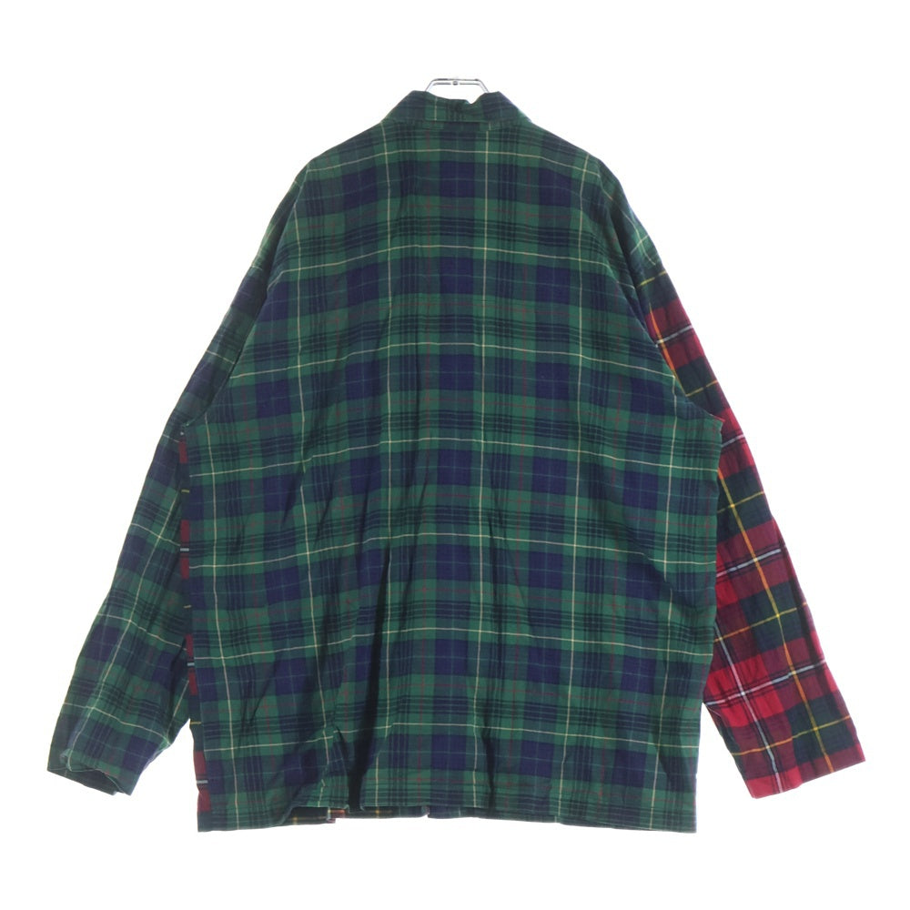 POLO RALPH LAUREN(ポロラルフローレン) ポニー刺繍 ポケット付き チェック 長袖シャツ グリーン/レッド