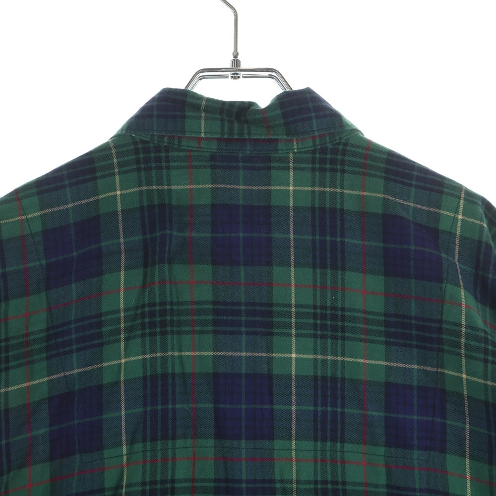 POLO RALPH LAUREN(ポロラルフローレン) ポニー刺繍 ポケット付き チェック 長袖シャツ グリーン/レッド