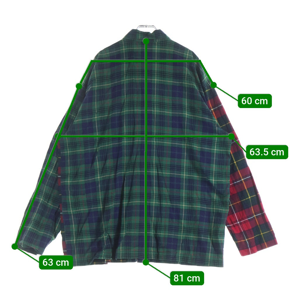 POLO RALPH LAUREN(ポロラルフローレン) ポニー刺繍 ポケット付き チェック 長袖シャツ グリーン/レッド