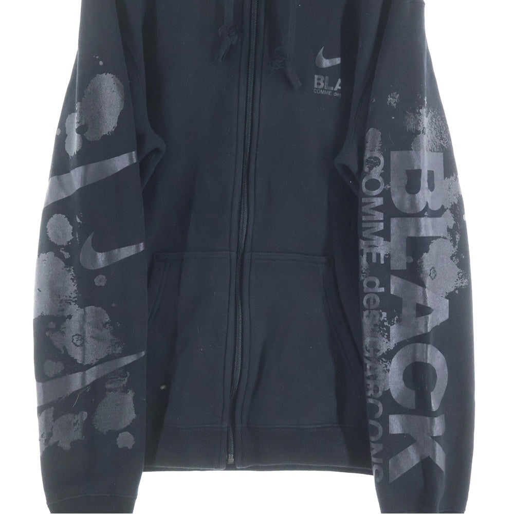 BLACK COMME des GARCONS(ブラックコムデギャルソン) 18AW ×NIKE ナイキ ジップアップ スウェット パーカー ブラック 1B-T106 AD2018
