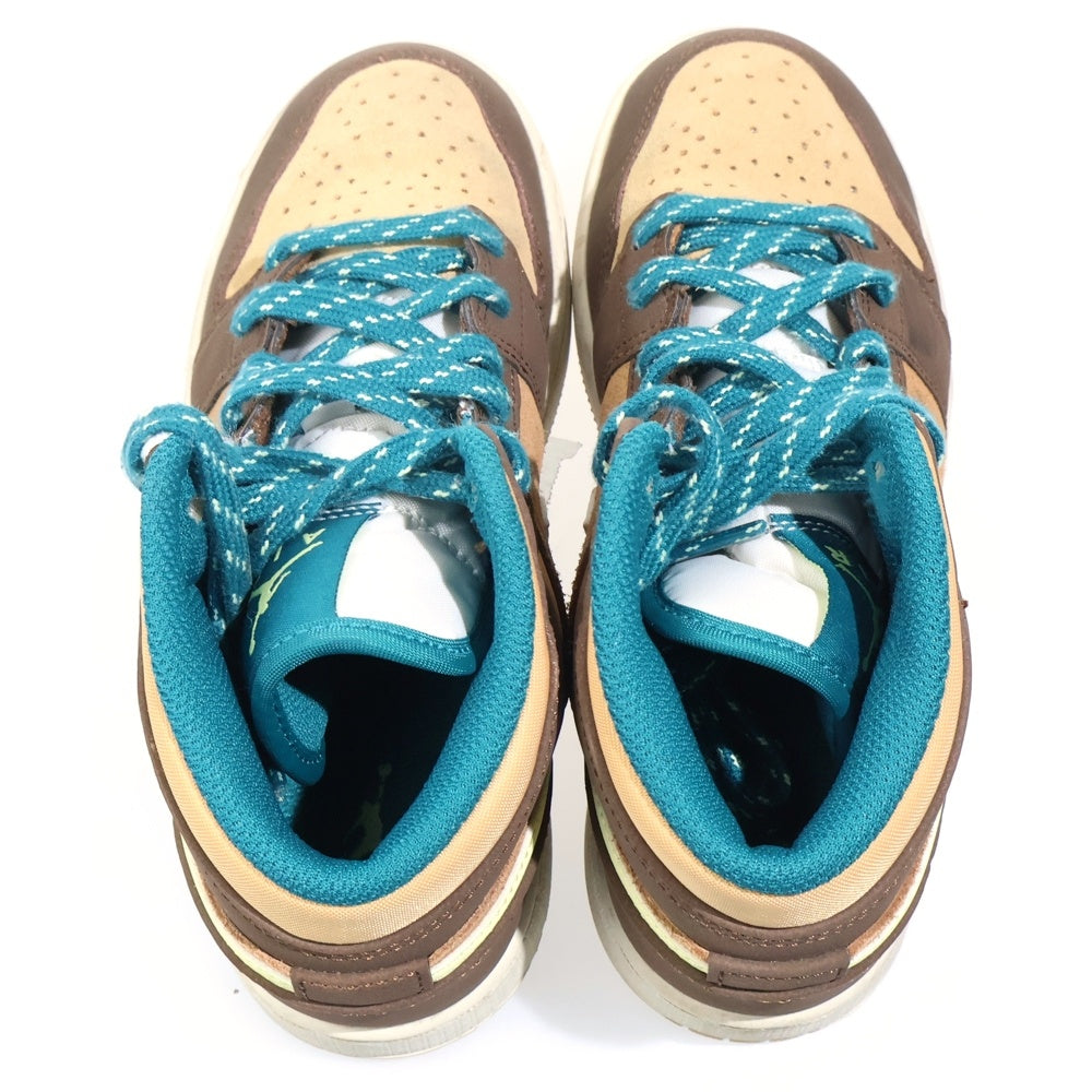 NIKE(ナイキ) AIR JORDAN 1 MID SE エアジョーダン1 ミッドカットスニーカー キッズ ブラウン US3.5Y/22.5cm DZ6335-200