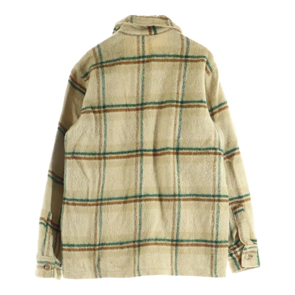 NO BRAND(ノーブランド) 70s VINTAGE ウール CPO チェックシャツジャケット ベージュ
