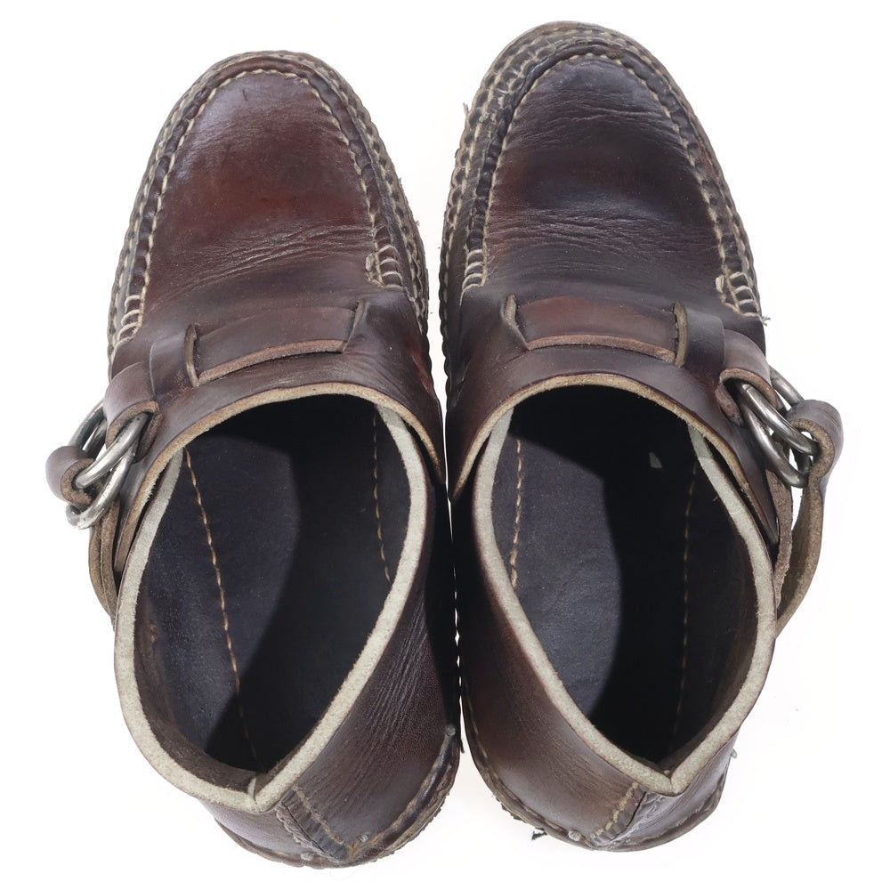 NO BRAND(ノーブランド) ARROW MOCCASIN(アローモカシン)RING BOOT リング クレープソール レザー ブーツ ブラウン