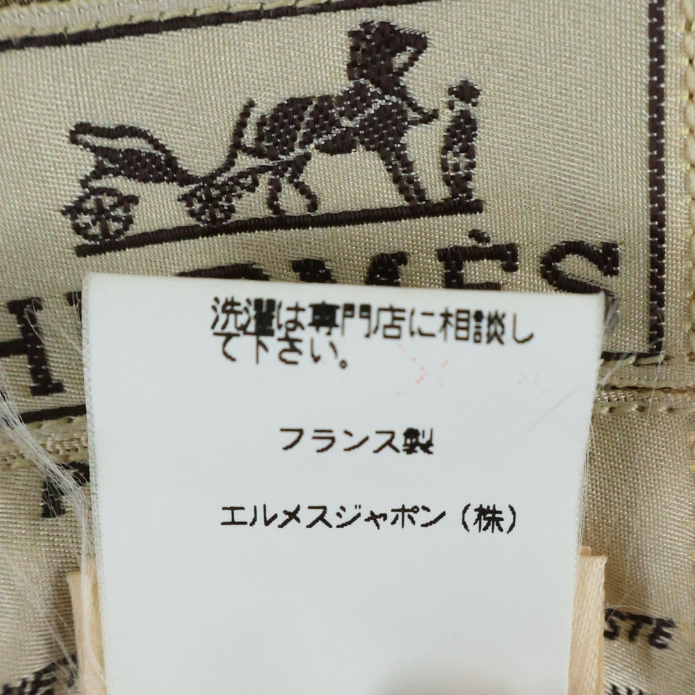 HERMES(エルメス) L'OR DES CHEFS 首長達の金 シルク レザー ベスト ブラウン/ベージュ