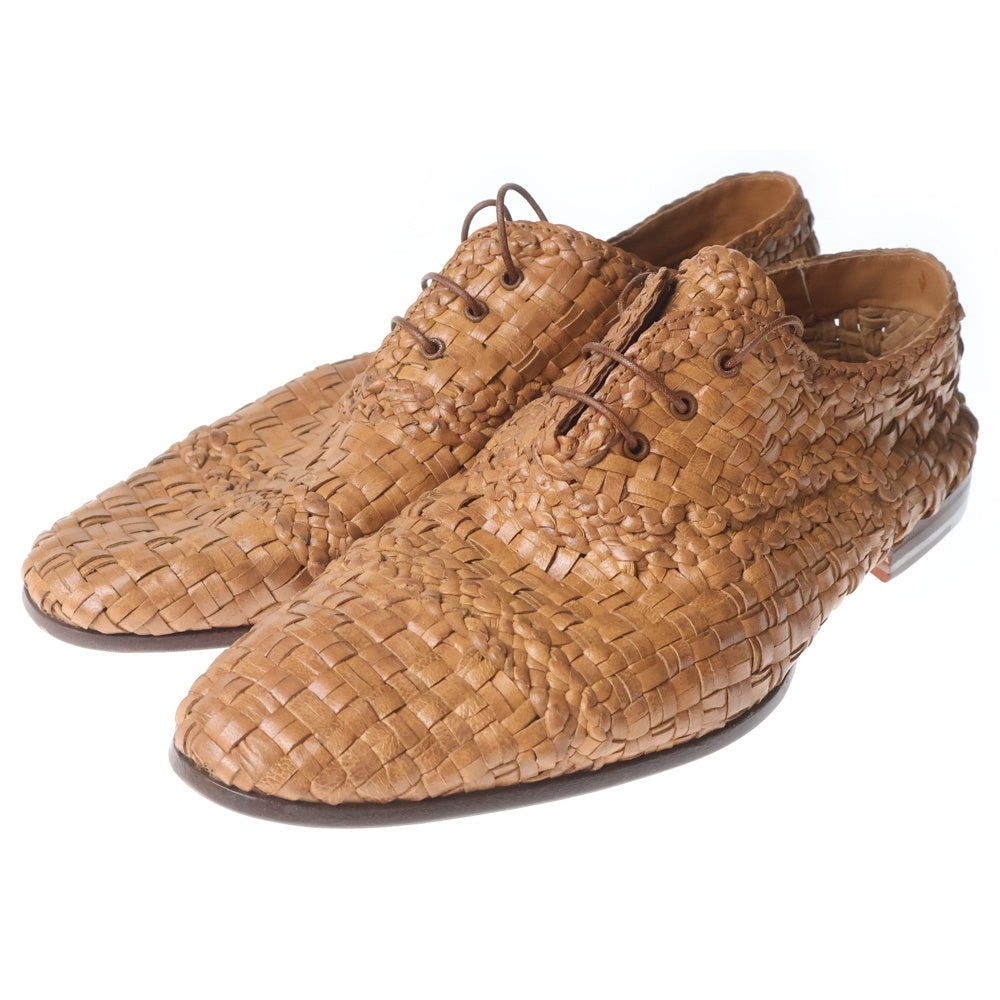 Santoni(サントーニ) ウーブンレザー ドレスシューズ ブラウン