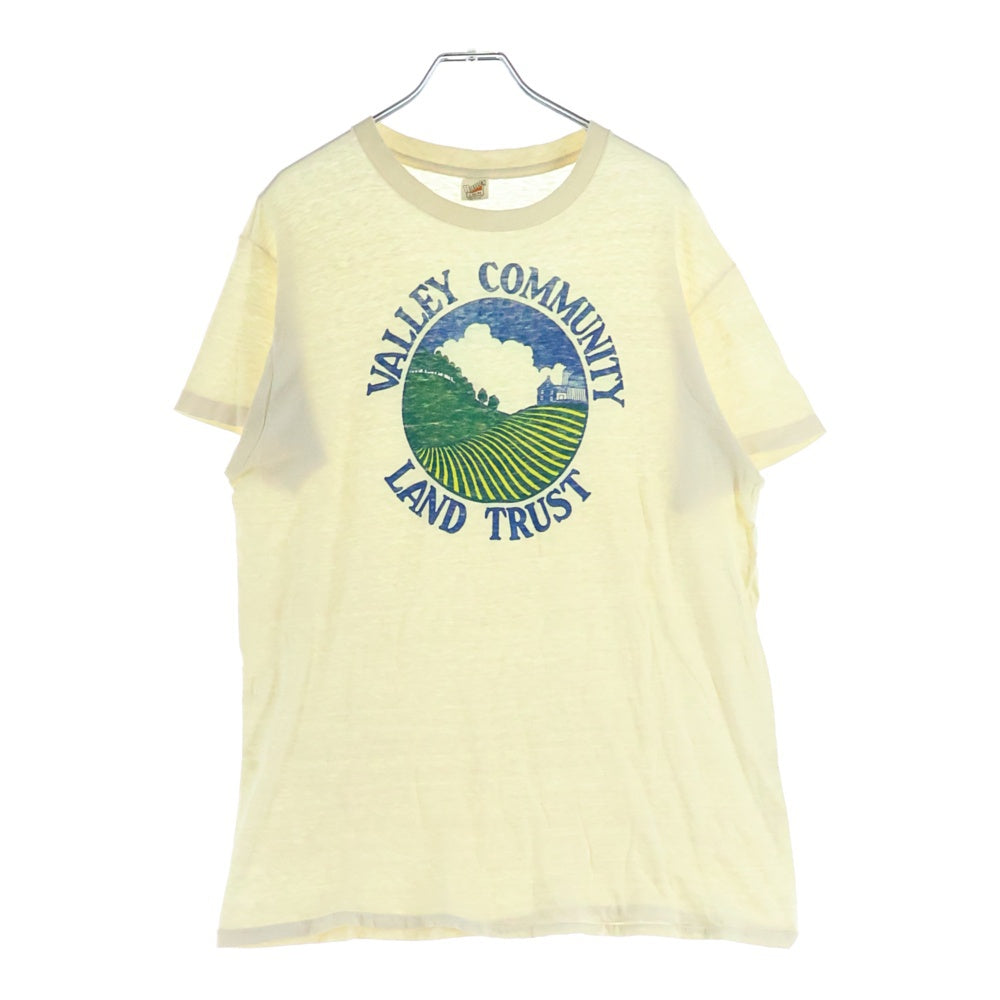 VINTAGE(ヴィンテージ) 90S VINTAGE Hanes ヴィンテージ ヘインズ プリント クルーネック 半袖Tシャツ カットソー ホワイト