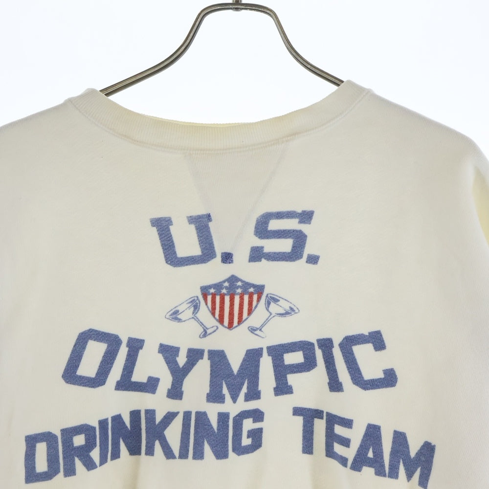VINTAGE(ヴィンテージ) 50s VINTAGE 前Vガゼット 染み込み 4段 プリント スウェットトレーナーOLYMPIC DRINKING TEAM