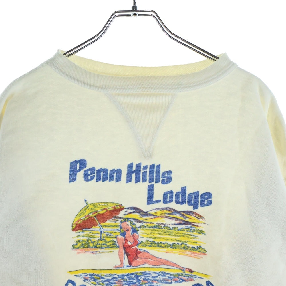 VINTAGE(ヴィンテージ) 50s VINTAGE 前Vガゼット 染み込み プリント スウェットトレーナー Penn Hills Lodge