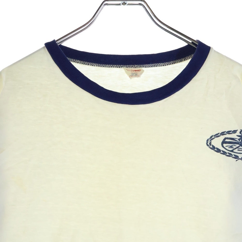 CHAMPION(チャンピオン) 60S VINTAGE ヴィンテージ ランタグ 染み込みプリント リンガー 半袖Tシャツ カットソー ホワイト