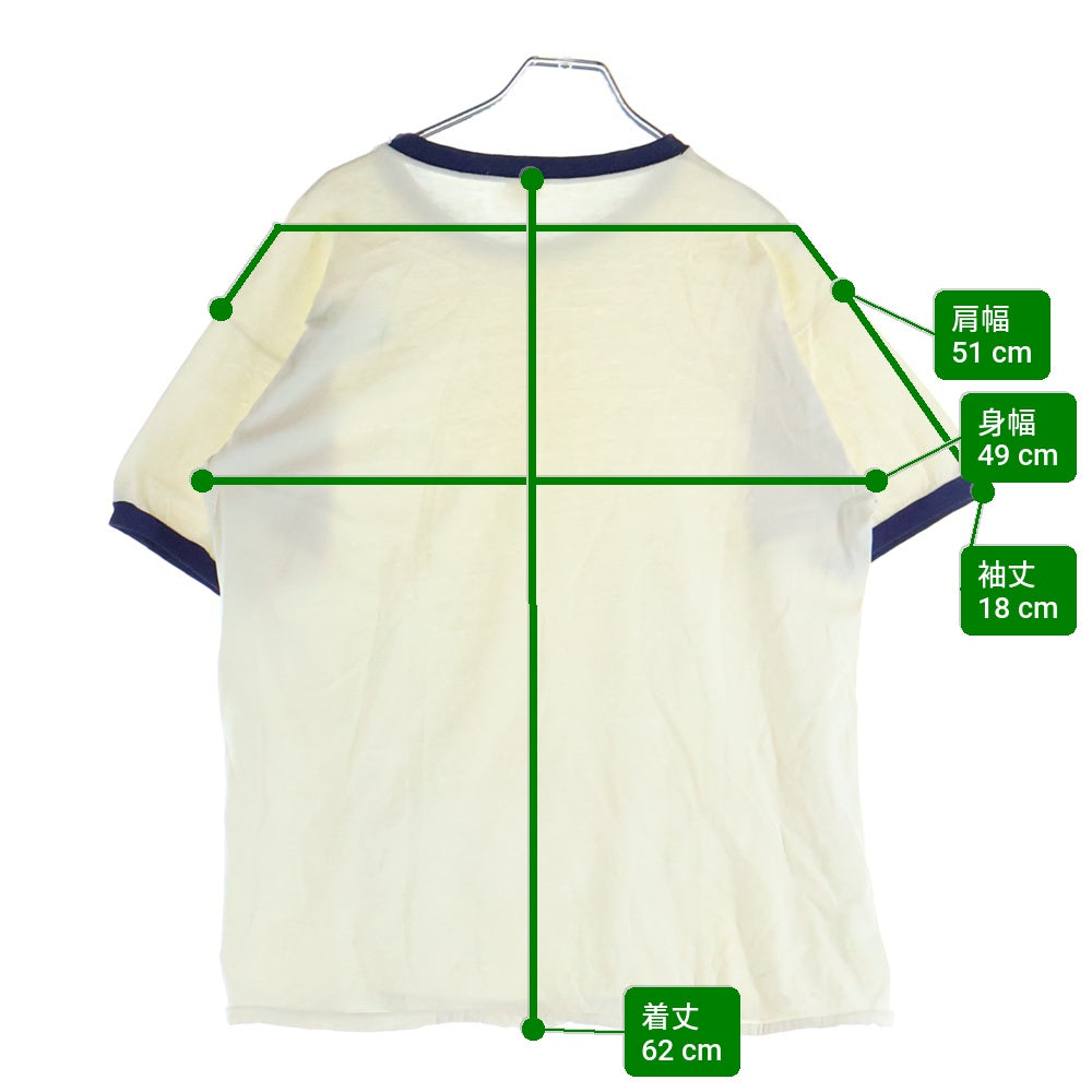 CHAMPION(チャンピオン) 60S VINTAGE ヴィンテージ ランタグ 染み込みプリント リンガー 半袖Tシャツ カットソー ホワイト