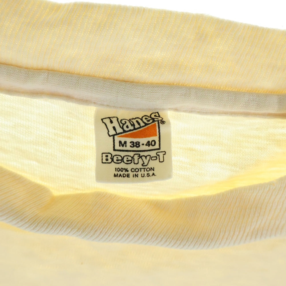 VINTAGE(ヴィンテージ) 90S VINTAGE Hanes ヴィンテージ ヘインズ プリント クルーネック 半袖Tシャツ カットソー ホワイト