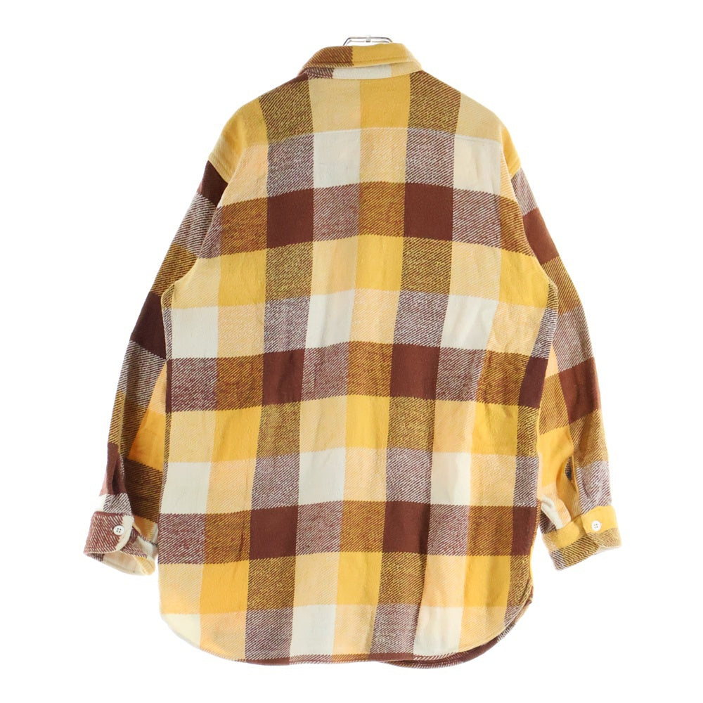 NO BRAND(ノーブランド) 50S VINTAGE PILGRIM ヴィンテージ ピリグリム マチ付き チェック 長袖シャツ ベージュ
