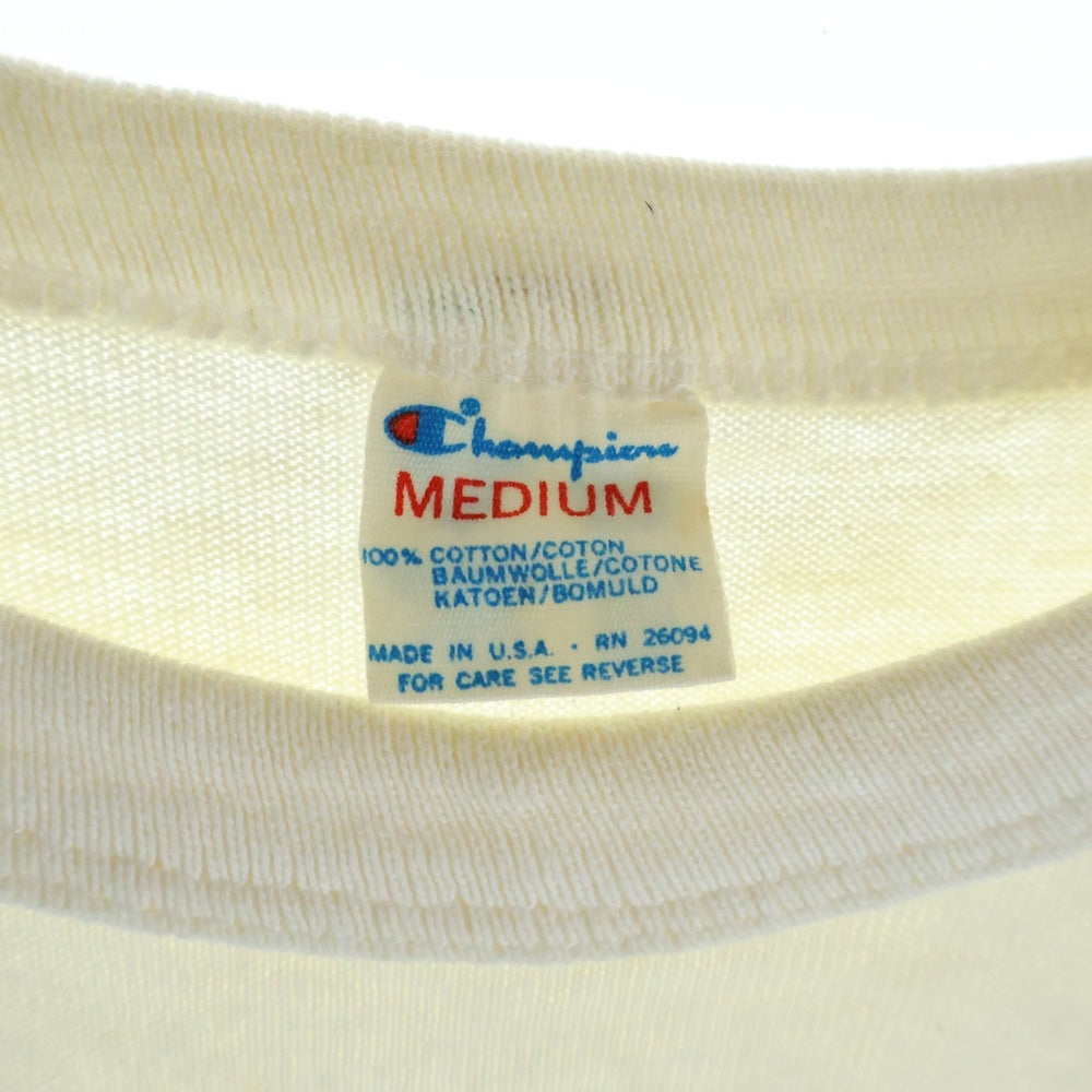 CHAMPION(チャンピオン) 80S VINTAGE ヴィンテージ トリコタグ後期 MICHIGAN 1986 プリント 半袖Tシャツ カットソー ホワイト