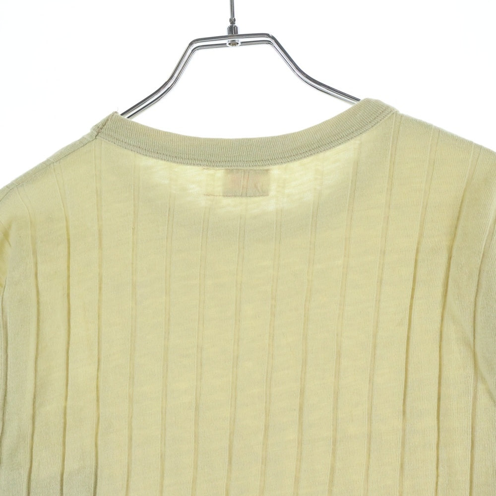 NO BRAND(ノーブランド) HANES(ヘインズ)40S VINTAGE 針抜きリブ ポケットTシャツ ベージュ