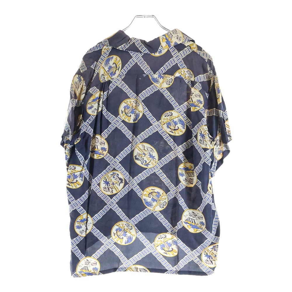 NO BRAND(ノーブランド) 40s-50s VINTAGE レーヨン ハワイアンシャツ アロハ ネイビー