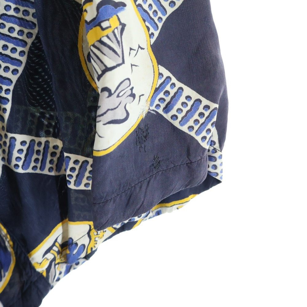 NO BRAND(ノーブランド) 40s-50s VINTAGE レーヨン ハワイアンシャツ アロハ ネイビー