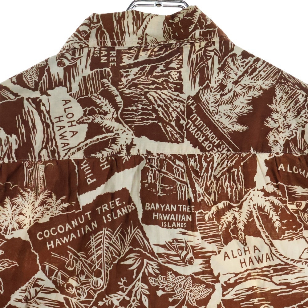 NO BRAND(ノーブランド) VINTAGE ROYAL HAWAIIAN コットン ハワイアンシャツ アロハ ブラウン