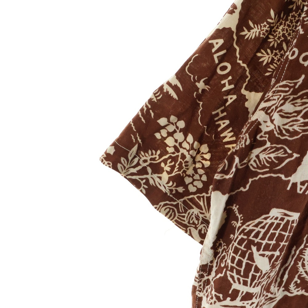 NO BRAND(ノーブランド) VINTAGE ROYAL HAWAIIAN コットン ハワイアンシャツ アロハ ブラウン