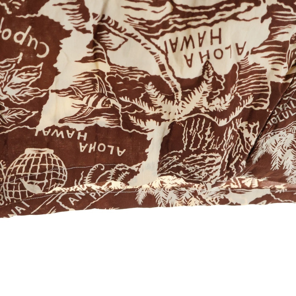 NO BRAND(ノーブランド) VINTAGE ROYAL HAWAIIAN コットン ハワイアンシャツ アロハ ブラウン