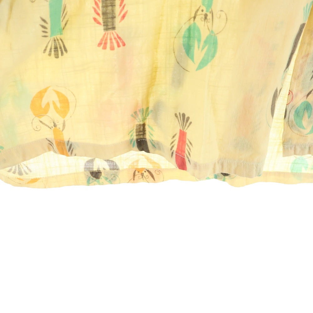 NO BRAND(ノーブランド) 50s VINTAGE コットン ハワイアンシャツ アロハ ザリガニ ベージュ