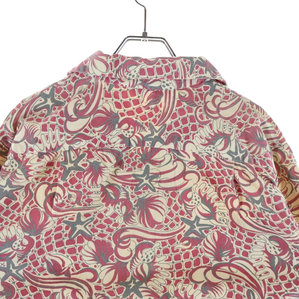 NO BRAND(ノーブランド) 50s VINTAGE コットン 長袖 ハワイアンシャツ アロハ ベージュ