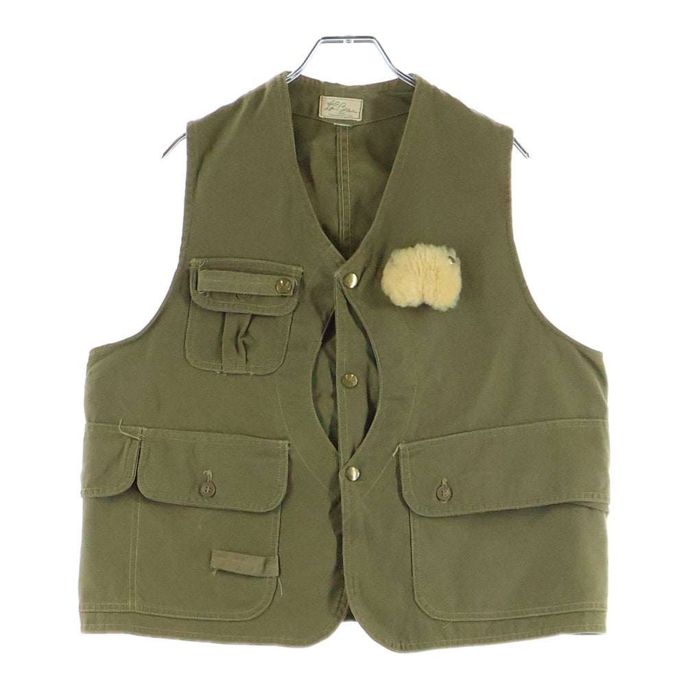 L.L.Bean(エルエルビーン) 60S VINTAGE ハーフムーン ポケット コットン キャンバス フィッシング ベスト カーキ