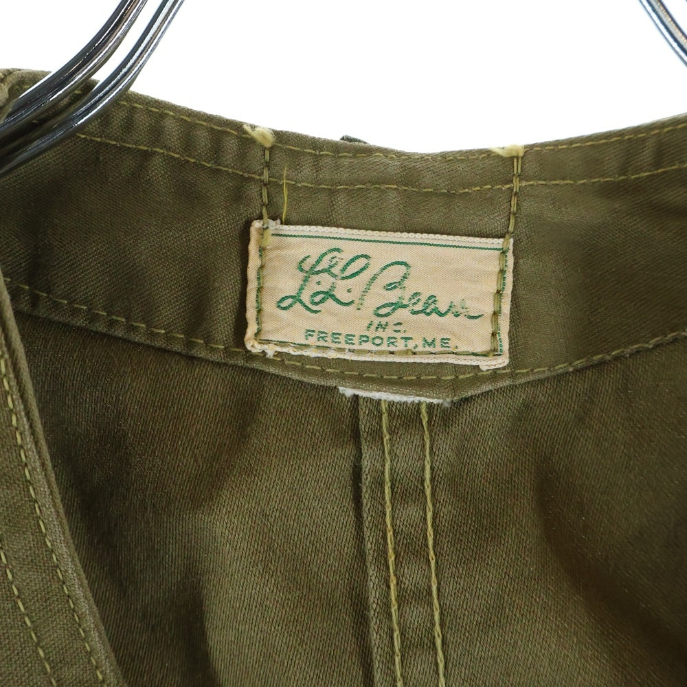L.L.Bean(エルエルビーン) 60S VINTAGE ハーフムーン ポケット コットン キャンバス フィッシング ベスト カーキ