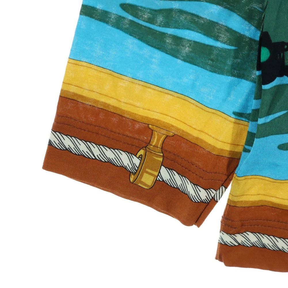 HERMES(エルメス) Ouvrard & Villars 総柄 長袖Tシャツ カットソー マルチカラー