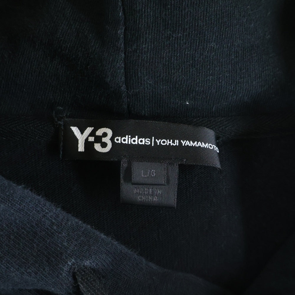 Y-3(ワイスリー) シグネチャーロゴ スウェットプルオーバーパーカー ブラック FP8691