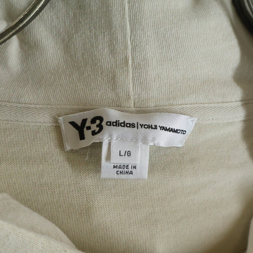 Y-3(ワイスリー) シグネチャーロゴ スウェットプルオーバーパーカー ベージュ FP8692