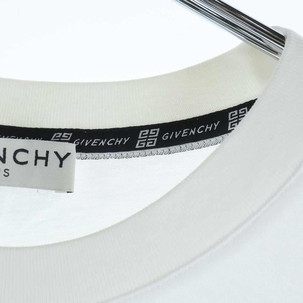 GIVENCHY(ジバンシィ) ヴィンテージエフェクトロゴ クルーネック 半袖Tシャツカットソー ホワイト BM70KC3002