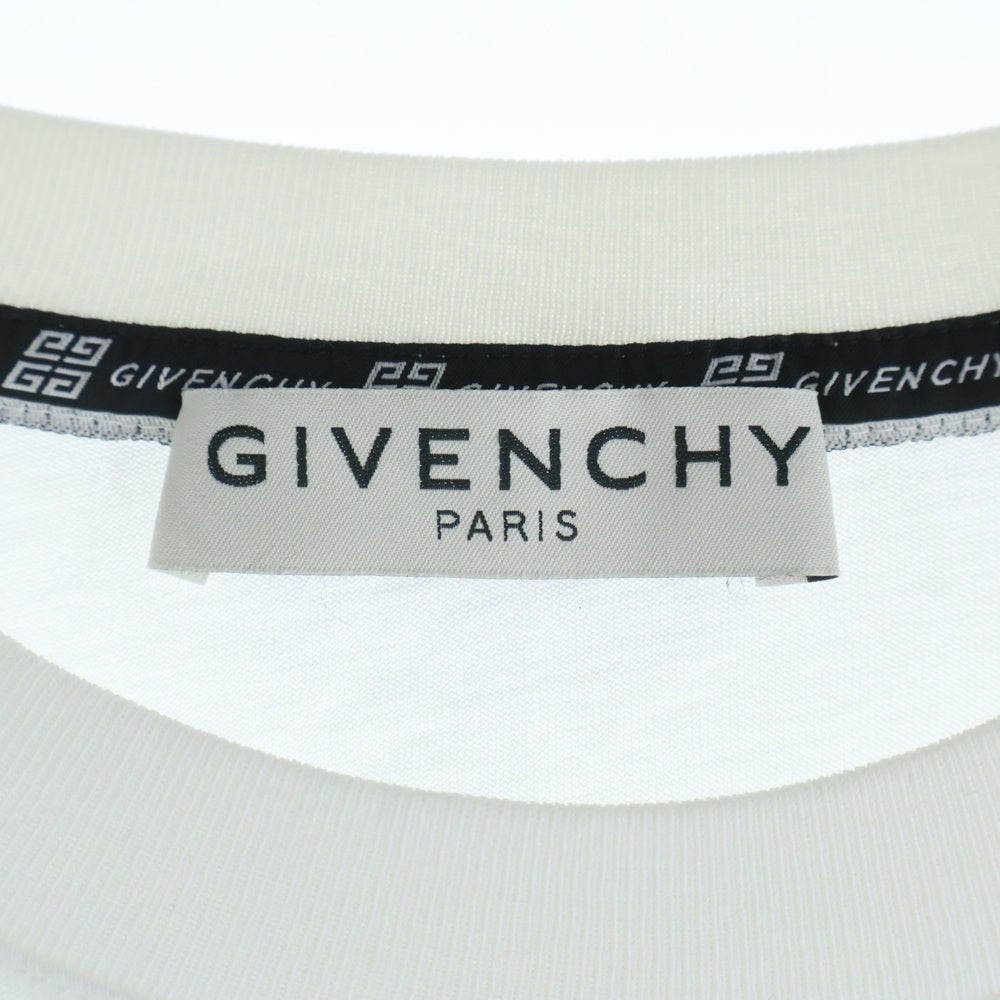 GIVENCHY(ジバンシィ) ヴィンテージエフェクトロゴ クルーネック 半袖Tシャツカットソー ホワイト BM70KC3002
