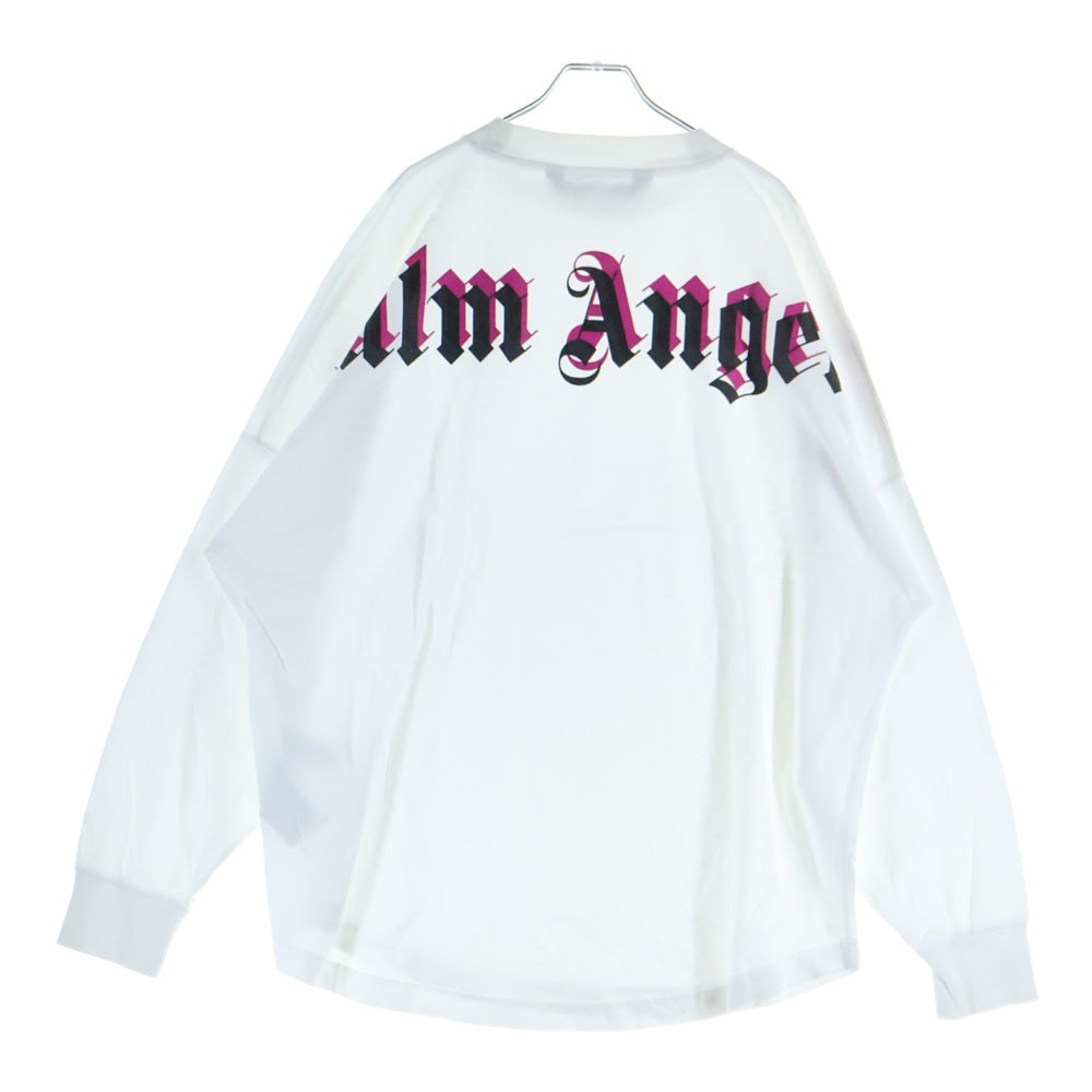 Palm Angels(パームエンジェルス) バックロゴプリント クルーネック 長袖 Tシャツ カットソー ホワイト PMAB001C99JER003
