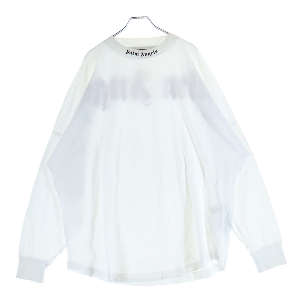 Palm Angels(パームエンジェルス) バックロゴプリント クルーネック 長袖 Tシャツ カットソー ホワイト PMAB001C99JER003