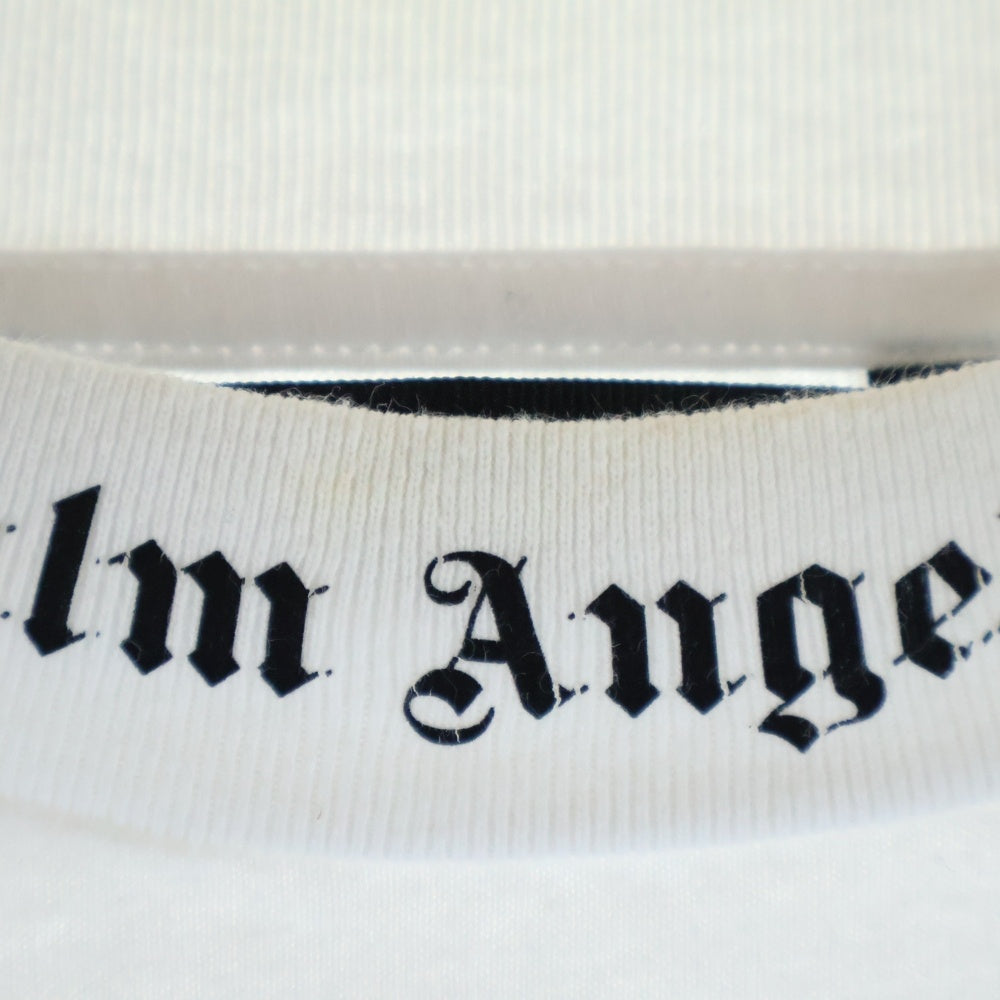 Palm Angels(パームエンジェルス) バックロゴプリント クルーネック 長袖 Tシャツ カットソー ホワイト PMAB001C99JER003