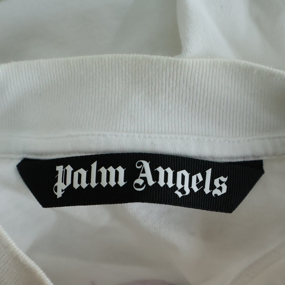 Palm Angels(パームエンジェルス) バックロゴプリント クルーネック 長袖 Tシャツ カットソー ホワイト PMAB001C99JER003
