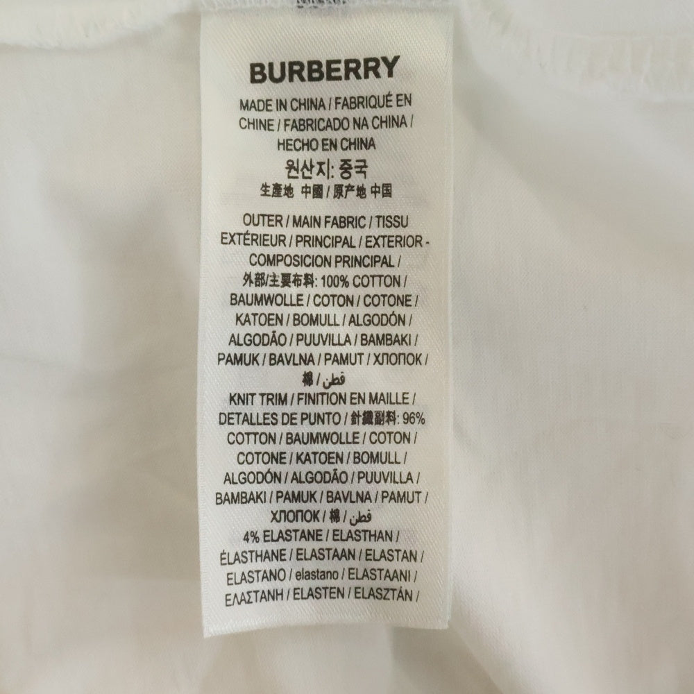 BURBERRY(バーバリー) ロゴプリント クルーネック半袖Tシャツカットソー ホワイト 8055309