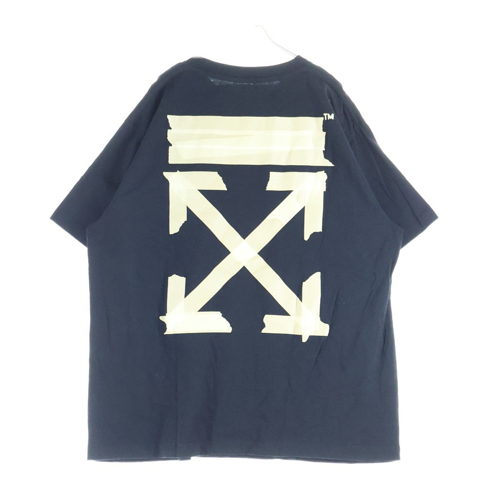 OFF-WHITE(オフホワイト) 18SS TAPE ARROWS テープ アロー プリント クルーネック半袖Tシャツカットソー ブラック OMAA038R20185002