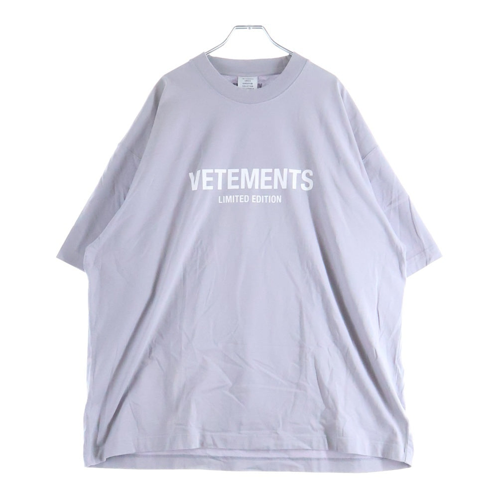 VETEMENTS(ヴェトモン) ロゴプリント オーバーサイズ 半袖Tシャツカットソー パープル UE63TR680L