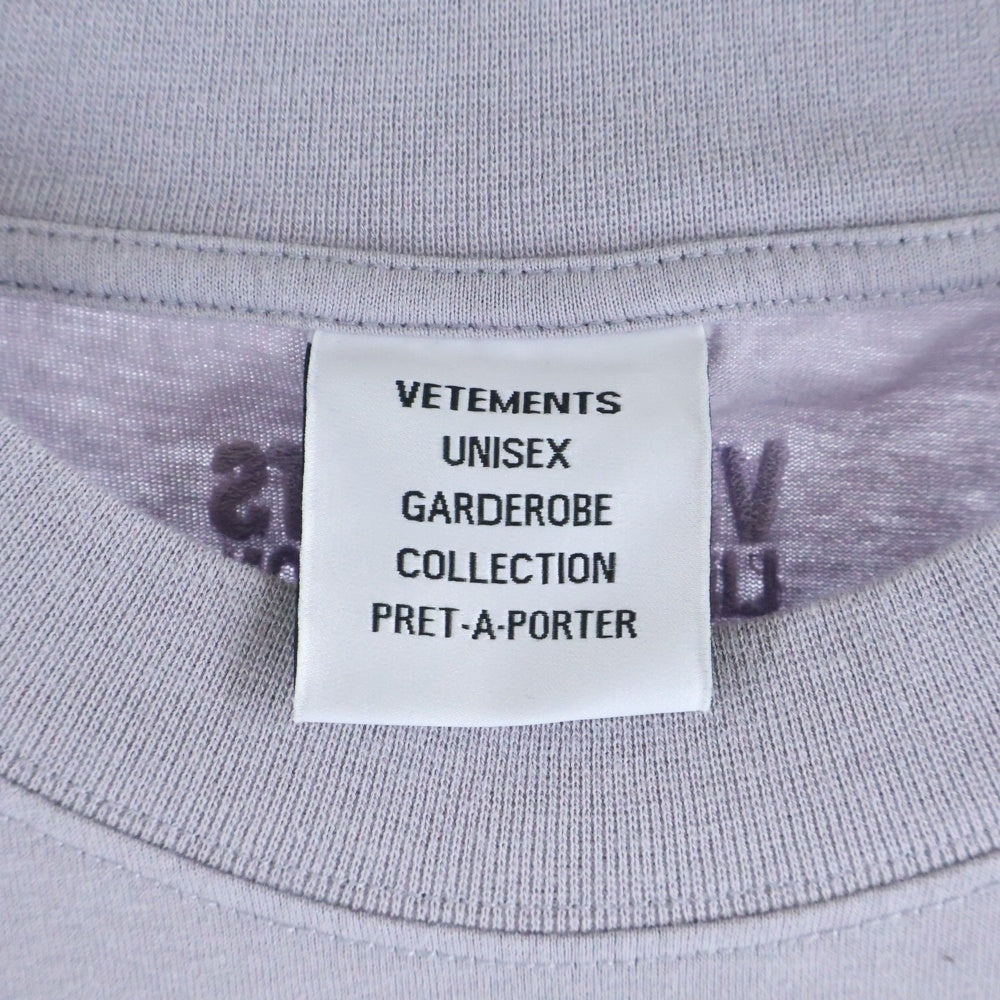VETEMENTS(ヴェトモン) ロゴプリント オーバーサイズ 半袖Tシャツカットソー パープル UE63TR680L