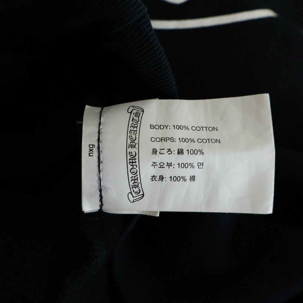 CHROME HEARTS(クロムハーツ) SWTSHRT PLVR 袖フローラルバックホースシュープリント スウェットプルオーバーパーカー ブラック