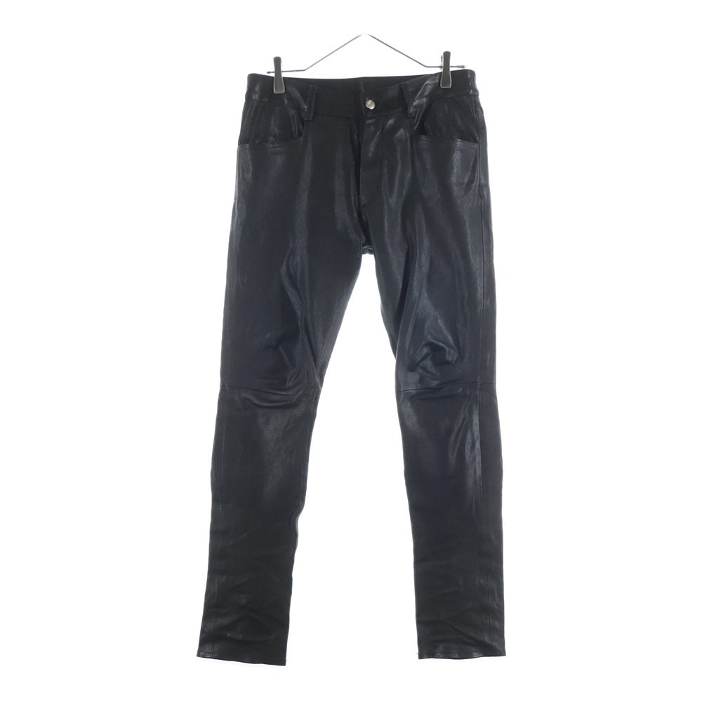 Rick Owens(リックオウエンス) 22AW レザータイロン ストレートパンツ ブラック RU02B2393-LSG