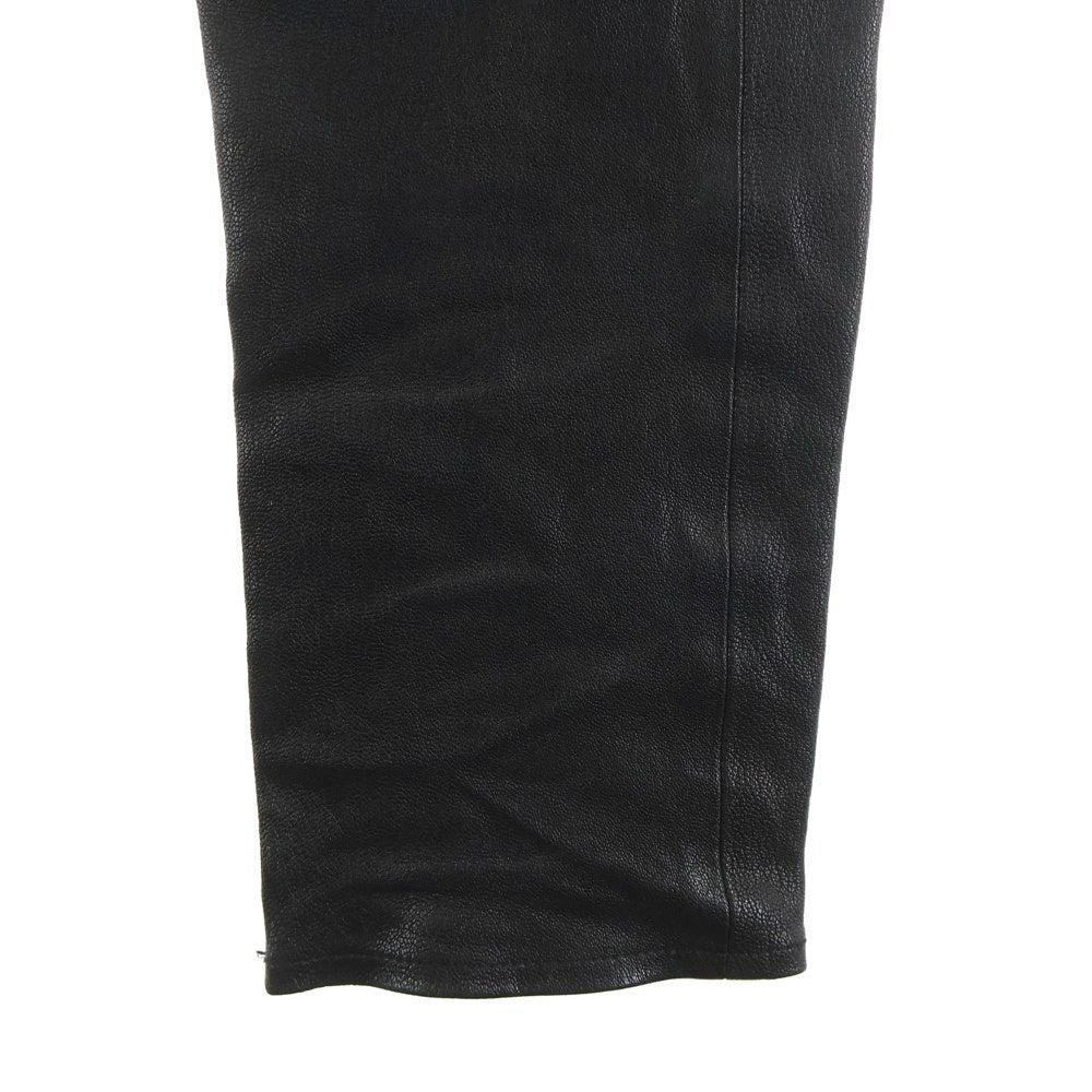 Rick Owens(リックオウエンス) 22AW レザータイロン ストレートパンツ ブラック RU02B2393-LSG