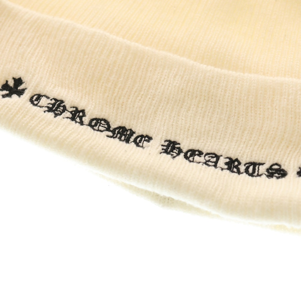 CHROME HEARTS(クロムハーツ) WOOL WATCH CAP CHプラスロゴエンブロイダリー ウールビーニー ニットキャップ ニット帽 ホワイト