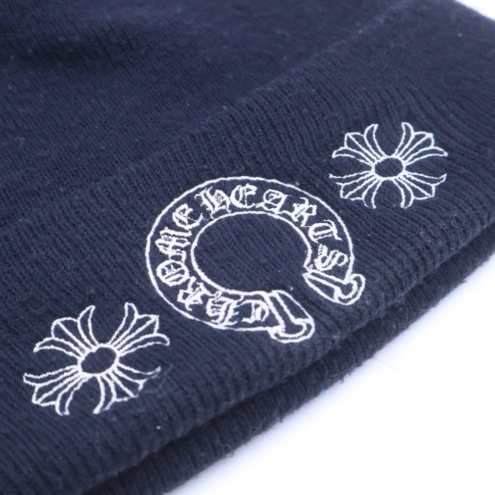 CHROME HEARTS(クロムハーツ) WOOL WATCH CAP CHプラス ホースシュー エンブロイダリー ウールビーニー ニットキャップ ニット帽 ブラック