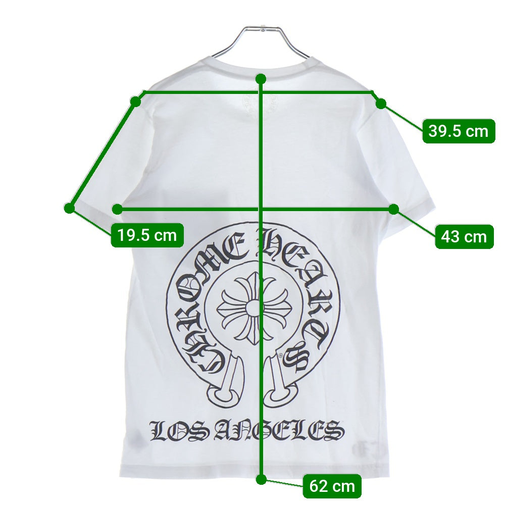 CHROME HEARTS(クロムハーツ) CH T-SHRT ロサンゼルス限定バックホースシュープリント 半袖Tシャツ カットソー ホワイト