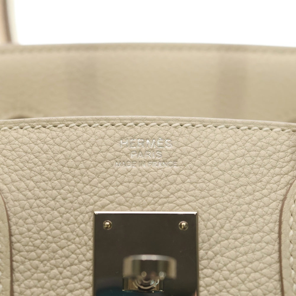 HERMES(エルメス) バーキン 30 クレ トゴ レザー ハンド バッグ ホワイト B刻印 シルバー金具 レディース