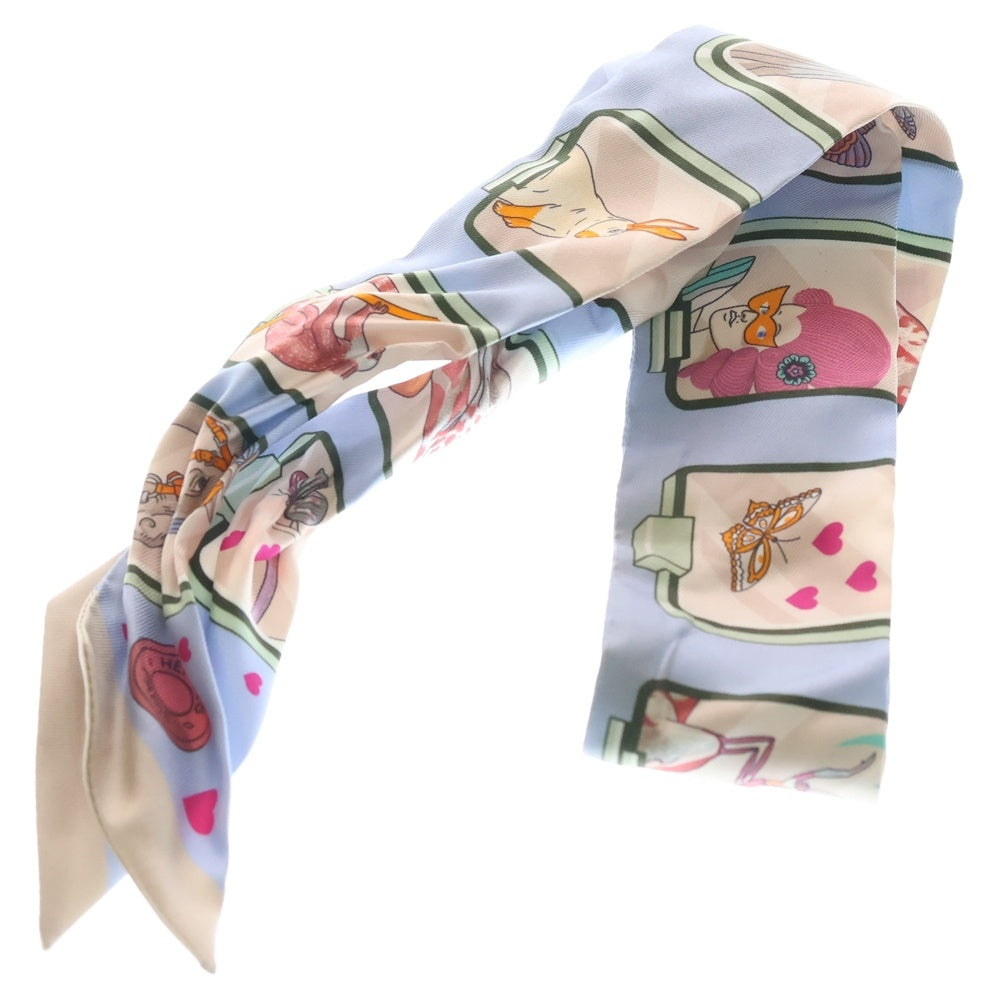 HERMES(エルメス) ツイリー ストーリー シルク スカーフ ブルー/マルチ