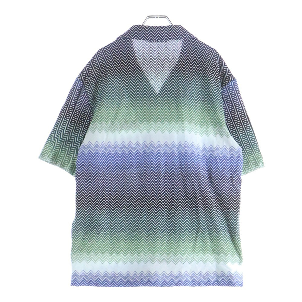 MISSONI(ミッソーニ) オープンカラー コットン ジグザク 半袖シャツ マルチ US25SJOJ